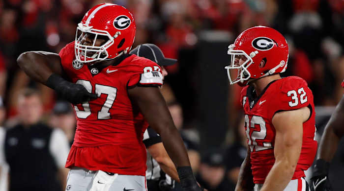 Georgia's Warren Brinson celebrates a sack.